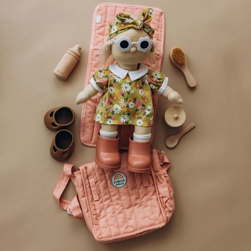 Olli Ella Indoor Play|Doll Accessories|Carrie Convertible Changing Set - Rose