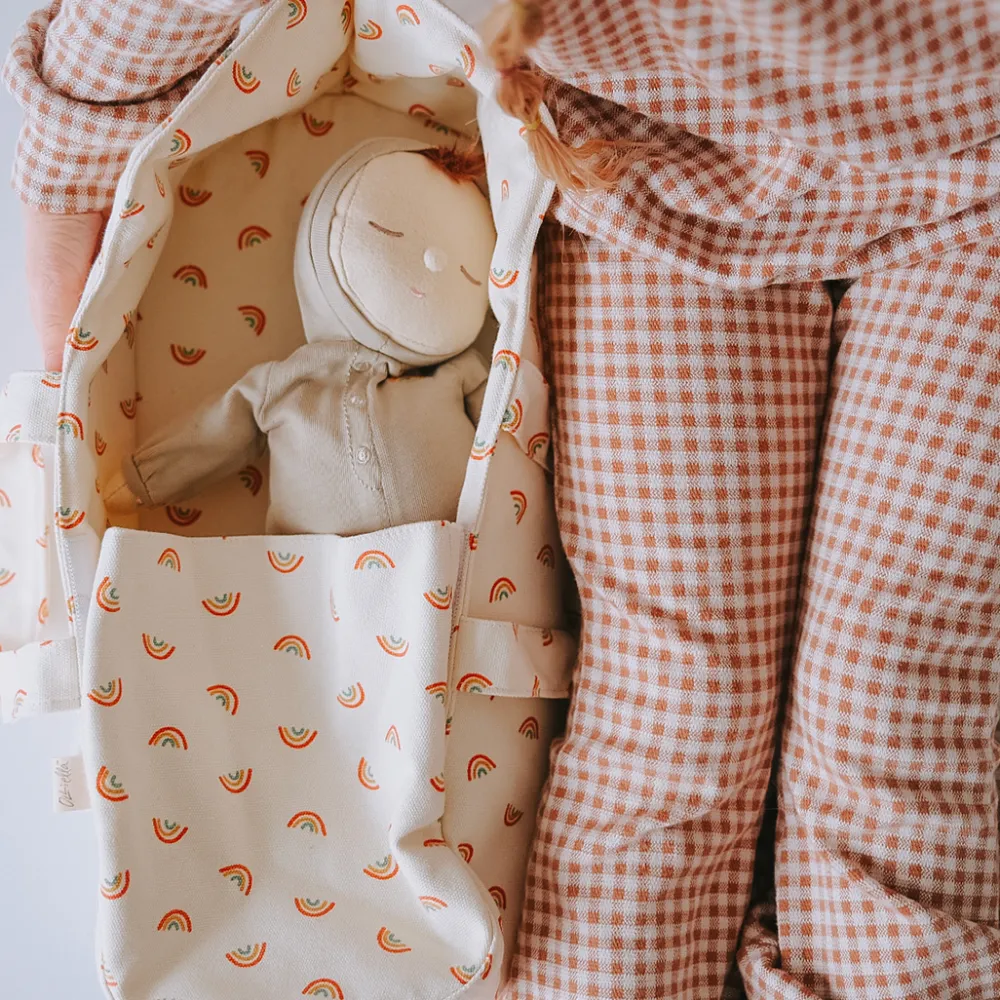 Olli Ella Doll Accessories|Doll Prams & Carriers|Dinkum Dolls Carry Cot - Rainbow Print