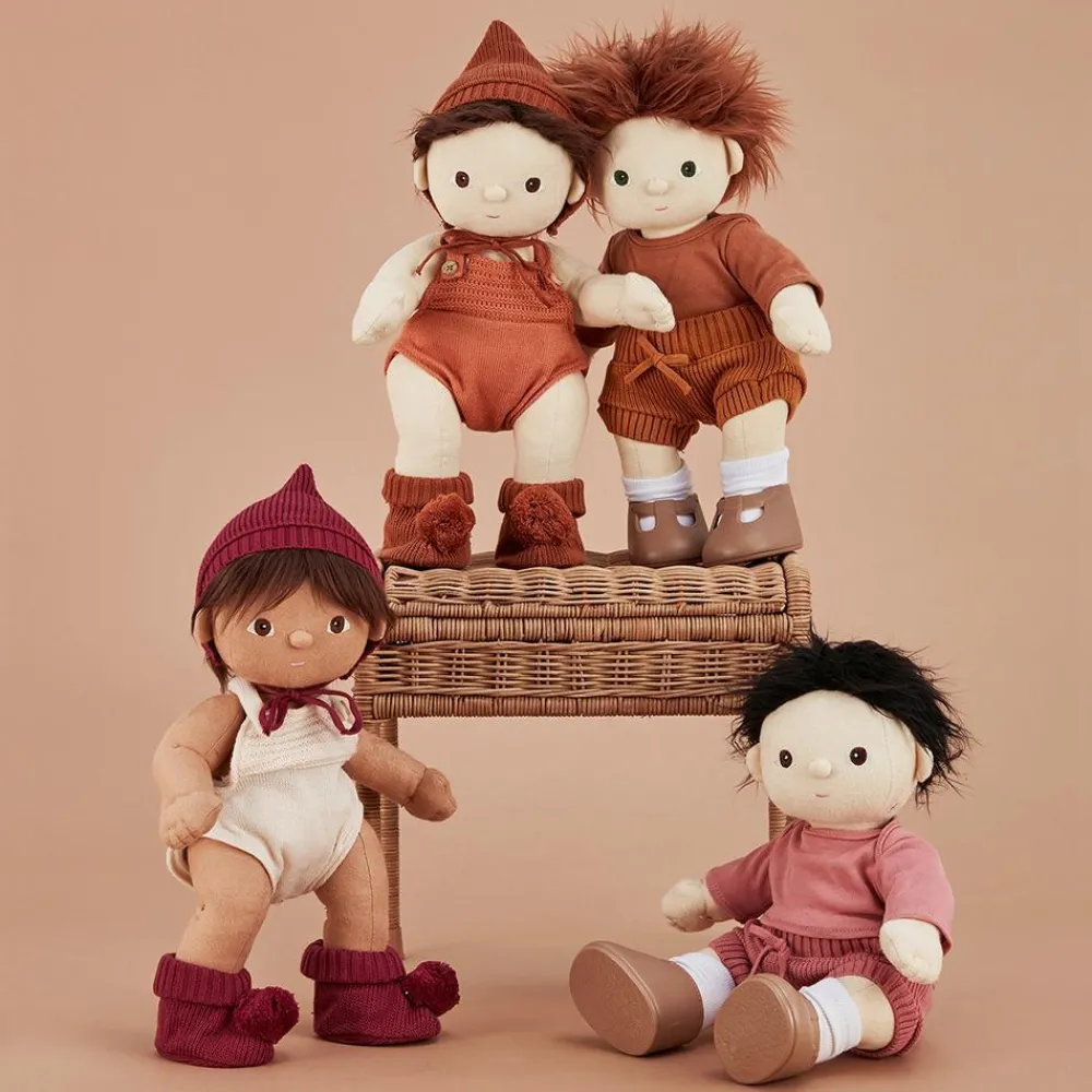 Olli Ella Indoor Play|Doll Accessories|Dinkum Dolls Knit Set - Plum