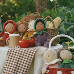 Olli Ella Soft Toys|Small World Play|Dinky Dinkums Happy Harvest - Ellis Eggplant