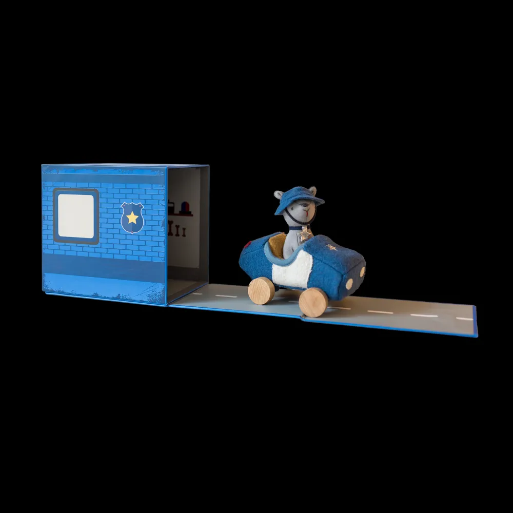 Olli Ella Indoor Play|Small World Play|Holdie Dog-Go - Officer - Blue