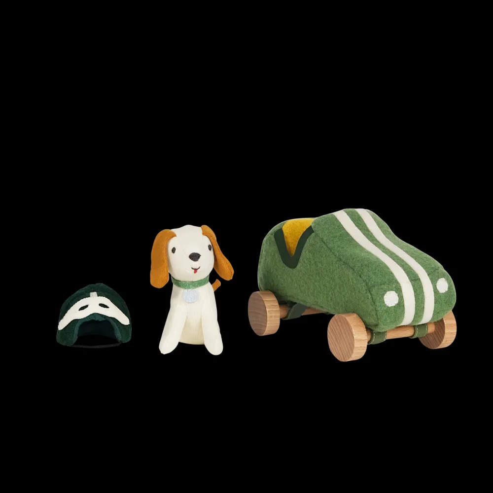 Olli Ella Indoor Play|Small World Play|Holdie Dog-Go - Racer Boy - Green