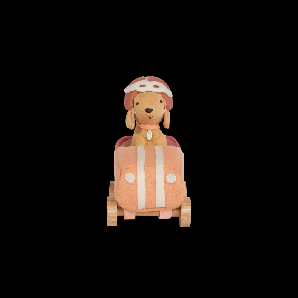 Olli Ella Indoor Play|Small World Play|Holdie Dog-Go - Racer Girl - Pink