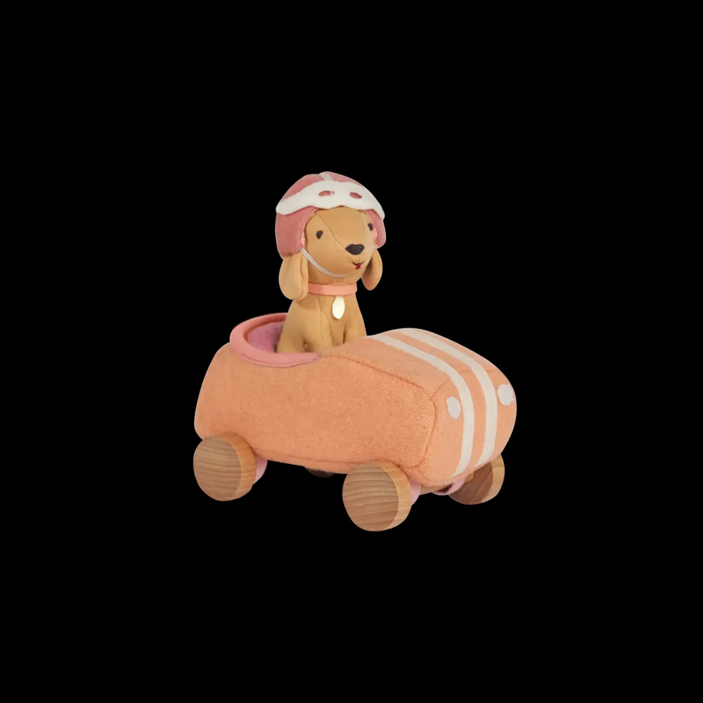 Olli Ella Indoor Play|Small World Play|Holdie Dog-Go - Racer Girl - Pink