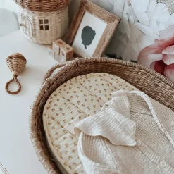 Olli Ella Nursery|Changing Baskets|Luxe Organic Cotton Liner - Leafed Mushroom
