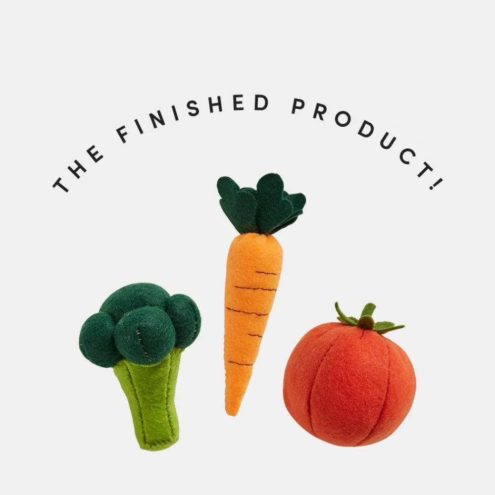 Olli Ella Craft & Activity|Make Your Own Felt Kit - Vegetables