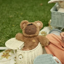 Olli Ella Outdoor Play|To Carry|Mini Chari Rattan Bag - Chalk