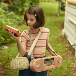 Olli Ella Outdoor Play|To Carry|Mini Chari Rattan Bag - Chalk
