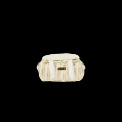 Olli Ella Outdoor Play|To Carry|Mini Chari Rattan Bag - Chalk