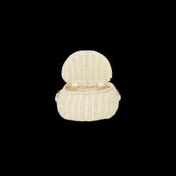 Olli Ella Outdoor Play|To Carry|Mini Chari Rattan Bag - Chalk