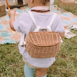 Olli Ella Outdoor Play|To Carry|Mini Chari Rattan Bag - Natural