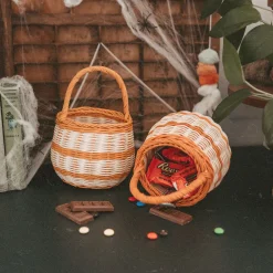 Olli Ella Outdoor Play|To Carry|Rattan Berry Basket - Stripe