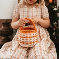 Olli Ella Outdoor Play|To Carry|Rattan Berry Basket - Stripe