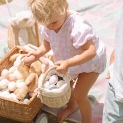 Olli Ella Outdoor Play|Rattan Berry Basket with Lining - Pansy