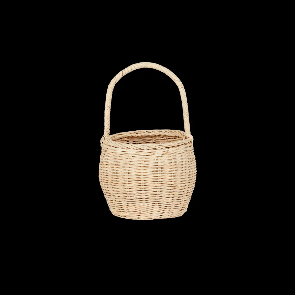 Olli Ella Outdoor Play|To Carry|Rattan Big Berry Basket - Straw