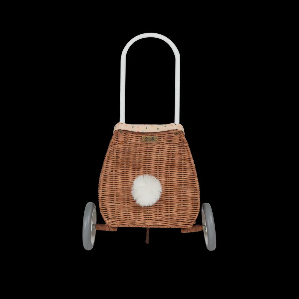 Olli Ella Outdoor Play|Rattan Bunny Luggy with Lining - Gumdrop