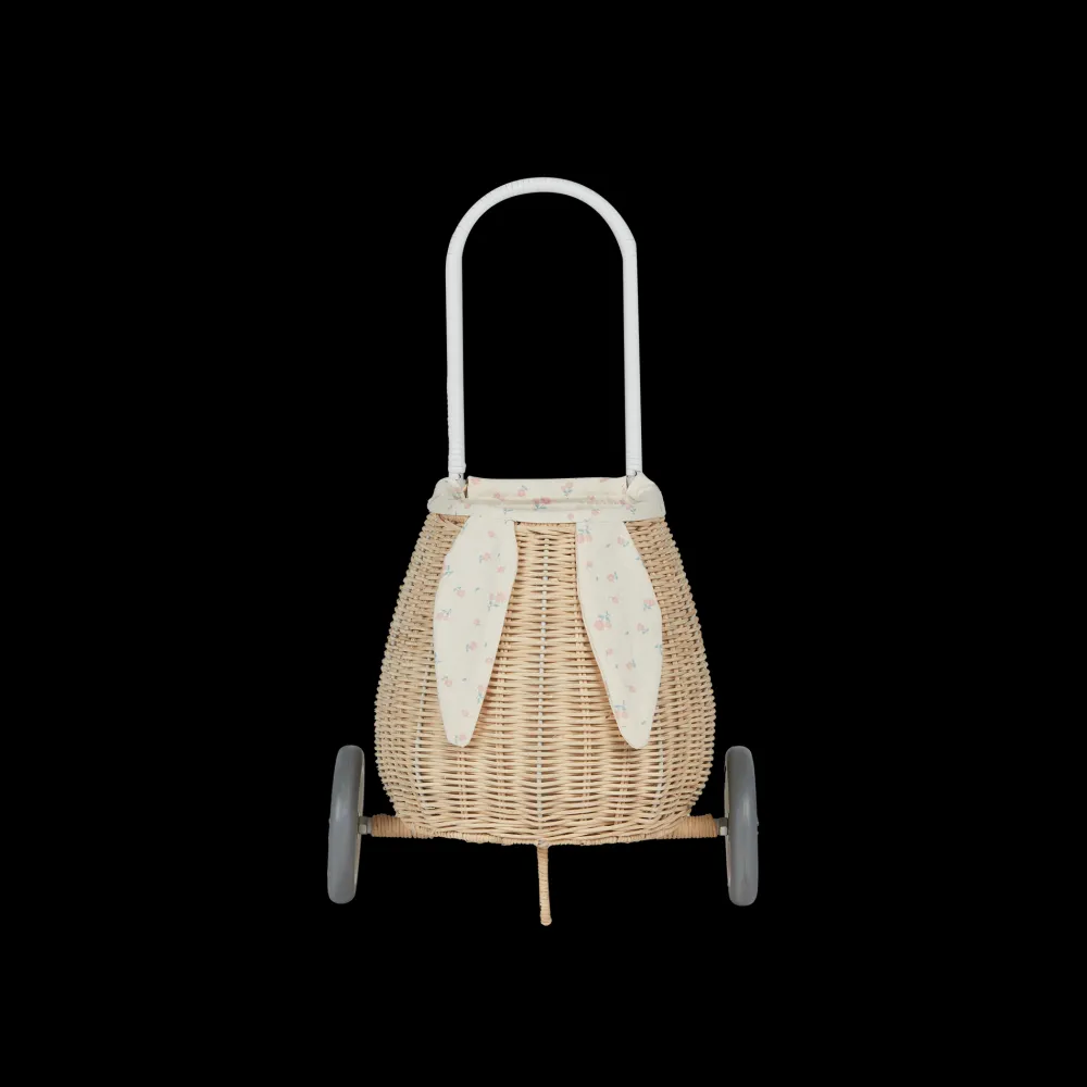 Olli Ella Outdoor Play|Rattan Bunny Luggy with Lining - Pansy