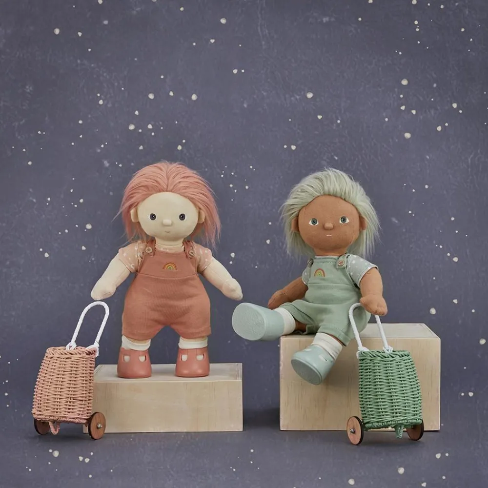 Olli Ella Doll Accessories|Rattan Doll Luggy - Rose