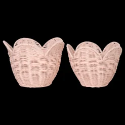 Olli Ella Nursery|For Storage|Rattan Lily Basket Set - Blush