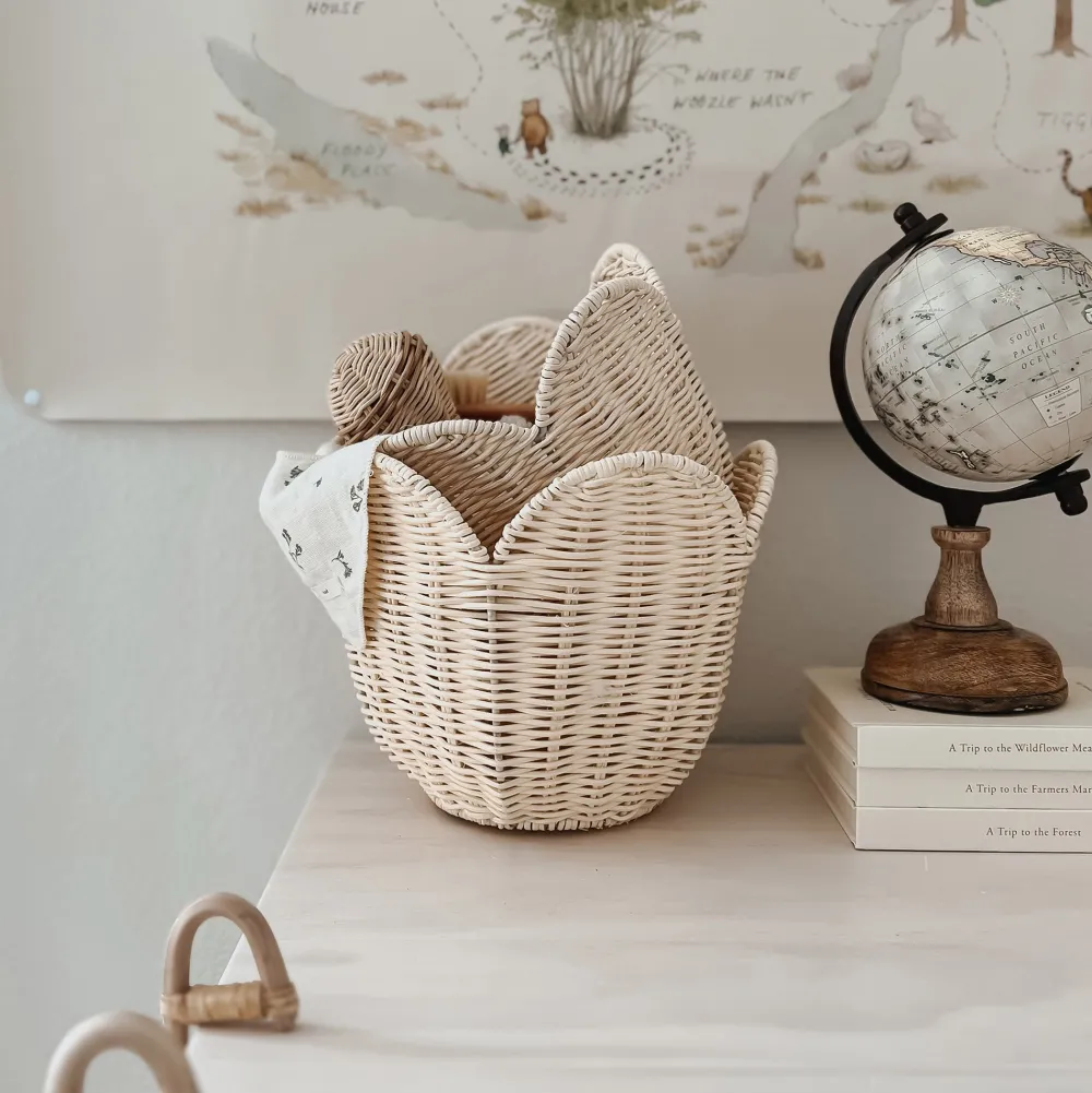 Olli Ella Nursery|Rattan Lily Basket Set - Buttercream