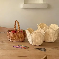 Olli Ella Nursery|Rattan Lily Basket Set - Buttercream