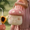 Olli Ella Outdoor Play|For Storage|Rattan Mushroom Basket - Musk
