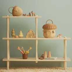 Olli Ella Outdoor Play|For Storage|Rattan Mushroom Basket - Natural