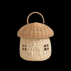 Olli Ella Outdoor Play|For Storage|Rattan Mushroom Basket - Natural