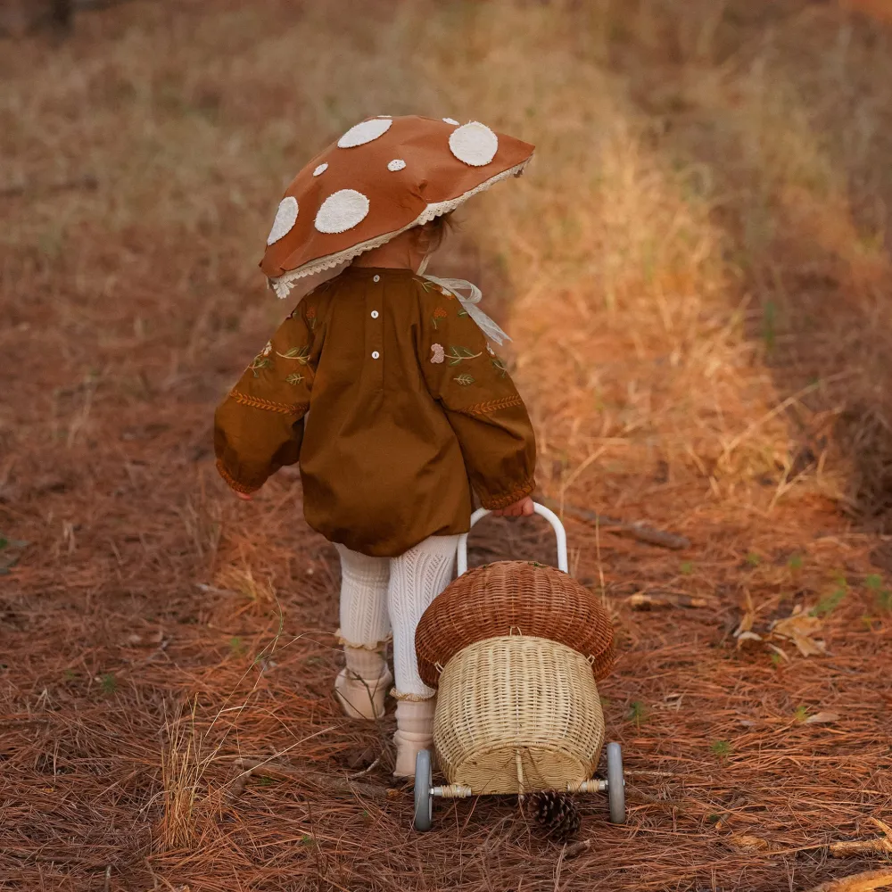 Olli Ella Outdoor Play|For Storage|Rattan Mushroom Luggy - Natural