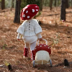 Olli Ella Outdoor Play|For Storage|Rattan Mushroom Luggy - Red