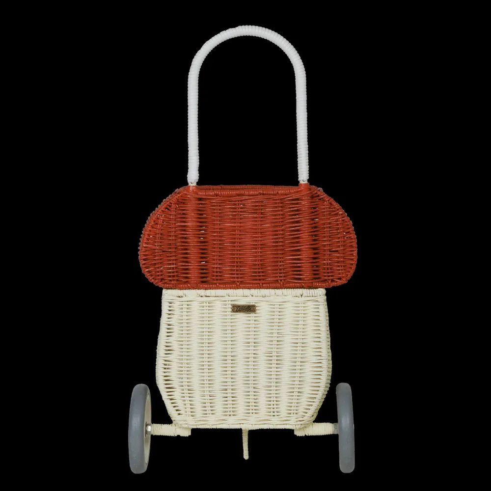 Olli Ella Outdoor Play|For Storage|Rattan Mushroom Luggy - Red