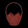 Olli Ella Outdoor Play|To Carry|Rattan Poinsettia Carry Basket - Red