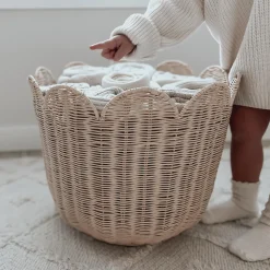 Olli Ella For Storage|Nursery|Rattan Tulip Basket - Nude
