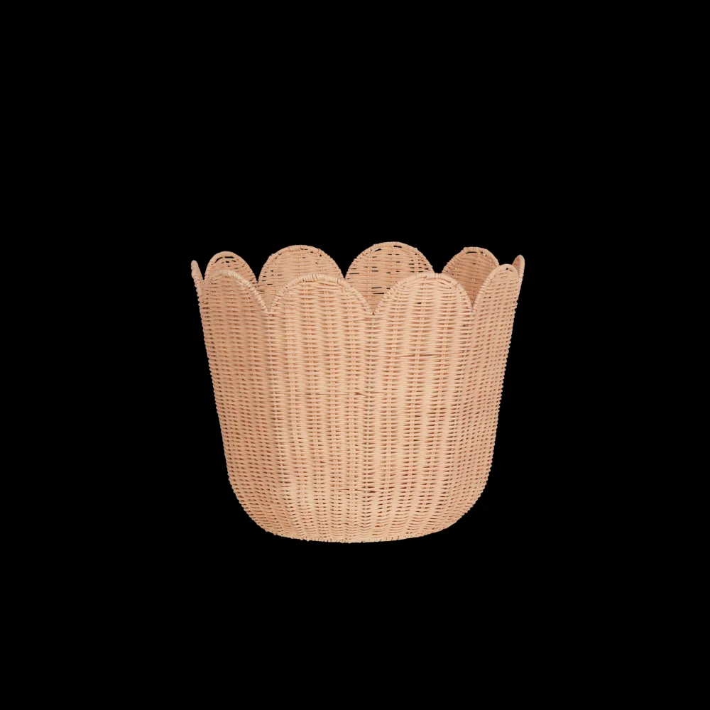 Olli Ella Nursery|Rattan Tulip Basket - Seashell Pink