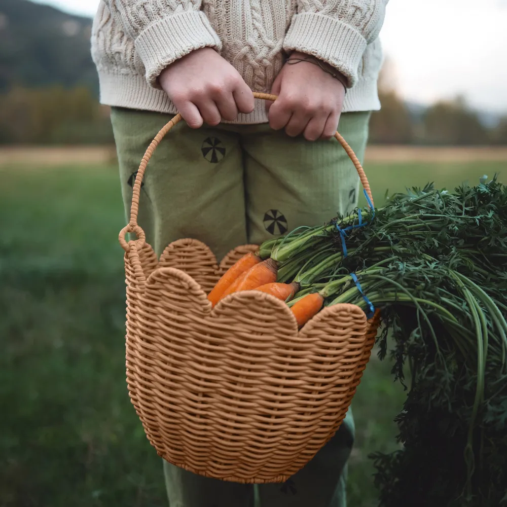 Olli Ella Nursery|Rattan Tulip Carry Basket - Natural