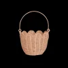 Olli Ella Nursery|Rattan Tulip Carry Basket - Seashell Pink