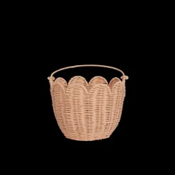 Olli Ella Nursery|Rattan Tulip Carry Basket - Seashell Pink