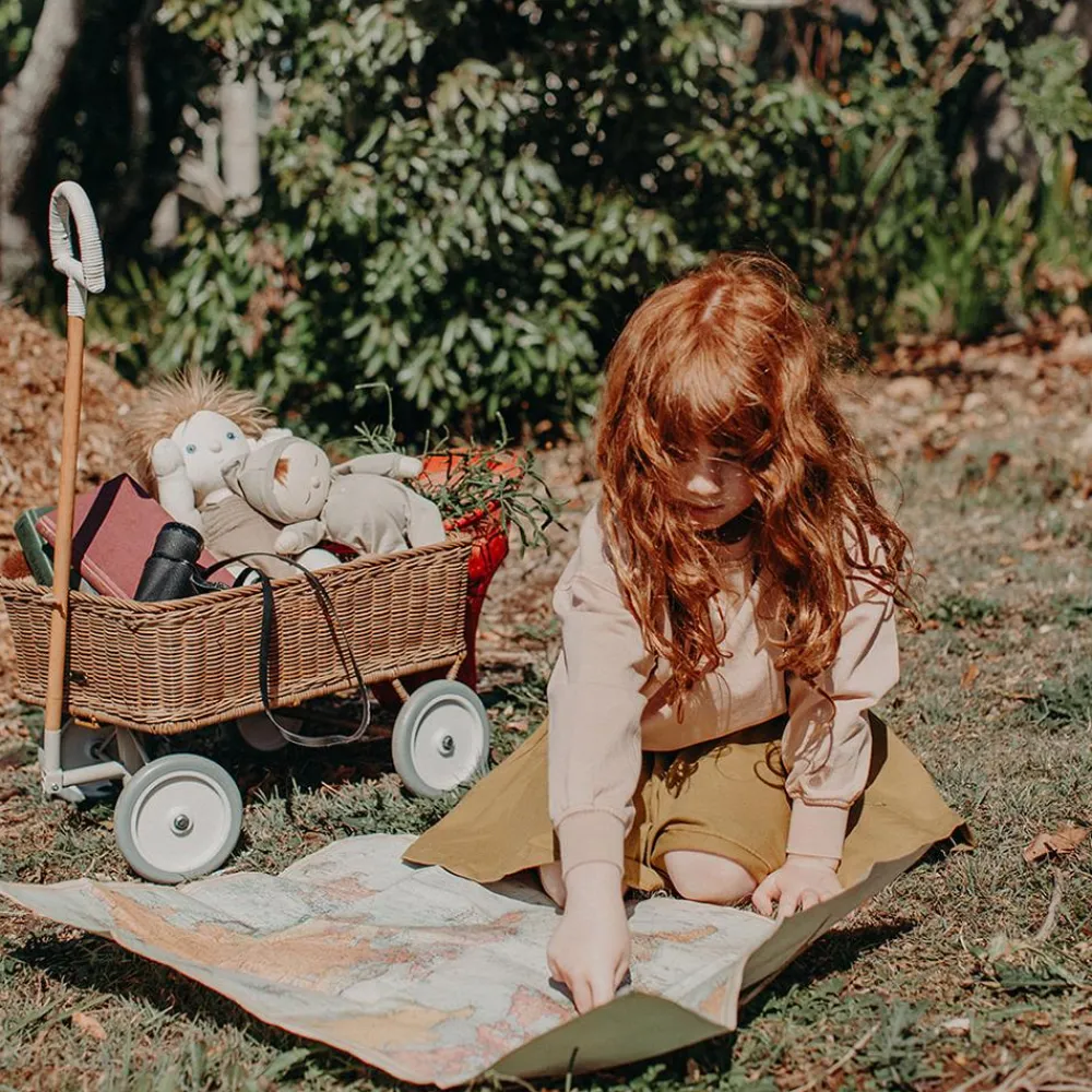 Olli Ella Outdoor Play|On Wheels|Rattan Wonder Wagon - Natural