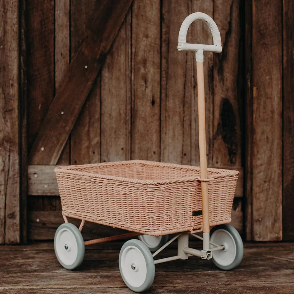 Olli Ella Outdoor Play|On Wheels|Rattan Wonder Wagon - Rose
