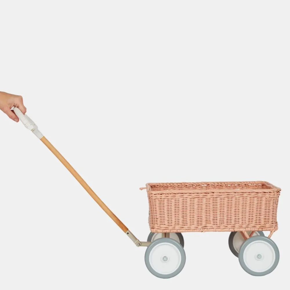 Olli Ella Outdoor Play|On Wheels|Rattan Wonder Wagon - Rose