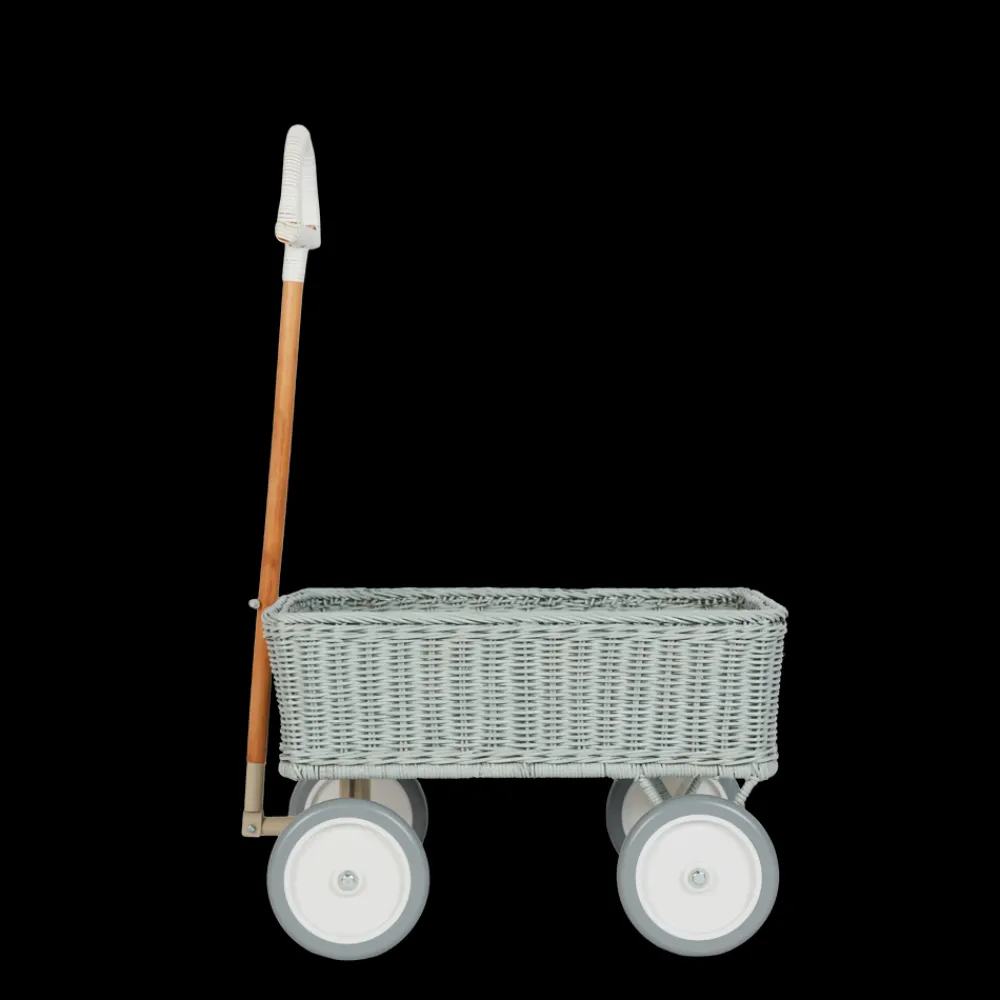 Olli Ella Outdoor Play|On Wheels|Rattan Wonder Wagon - Vintage Blue