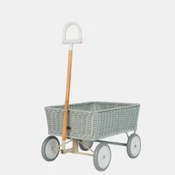 Olli Ella Outdoor Play|On Wheels|Rattan Wonder Wagon - Vintage Blue