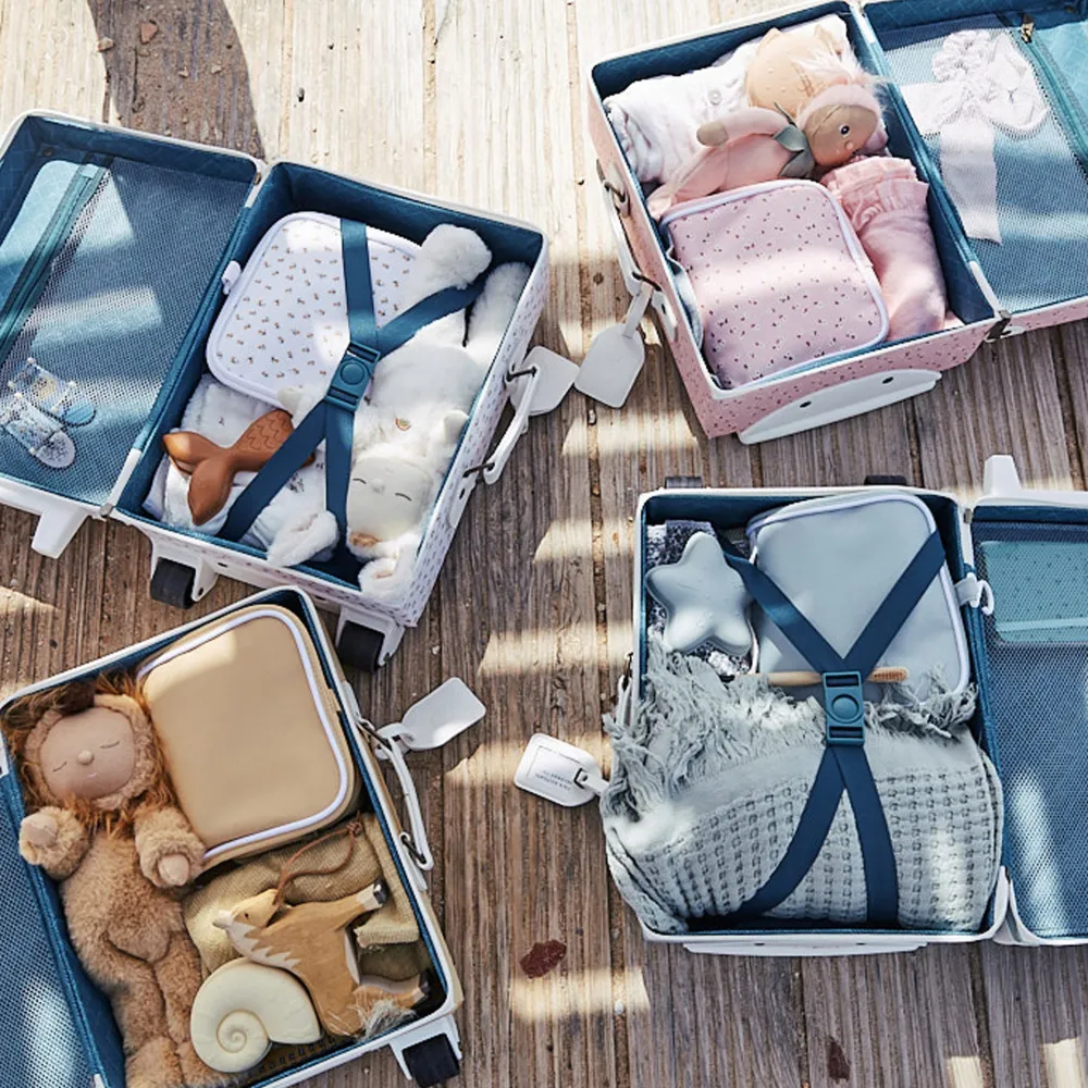 Olli Ella Travel|Travel Bags|See-Ya Suitcase - Steel Blue