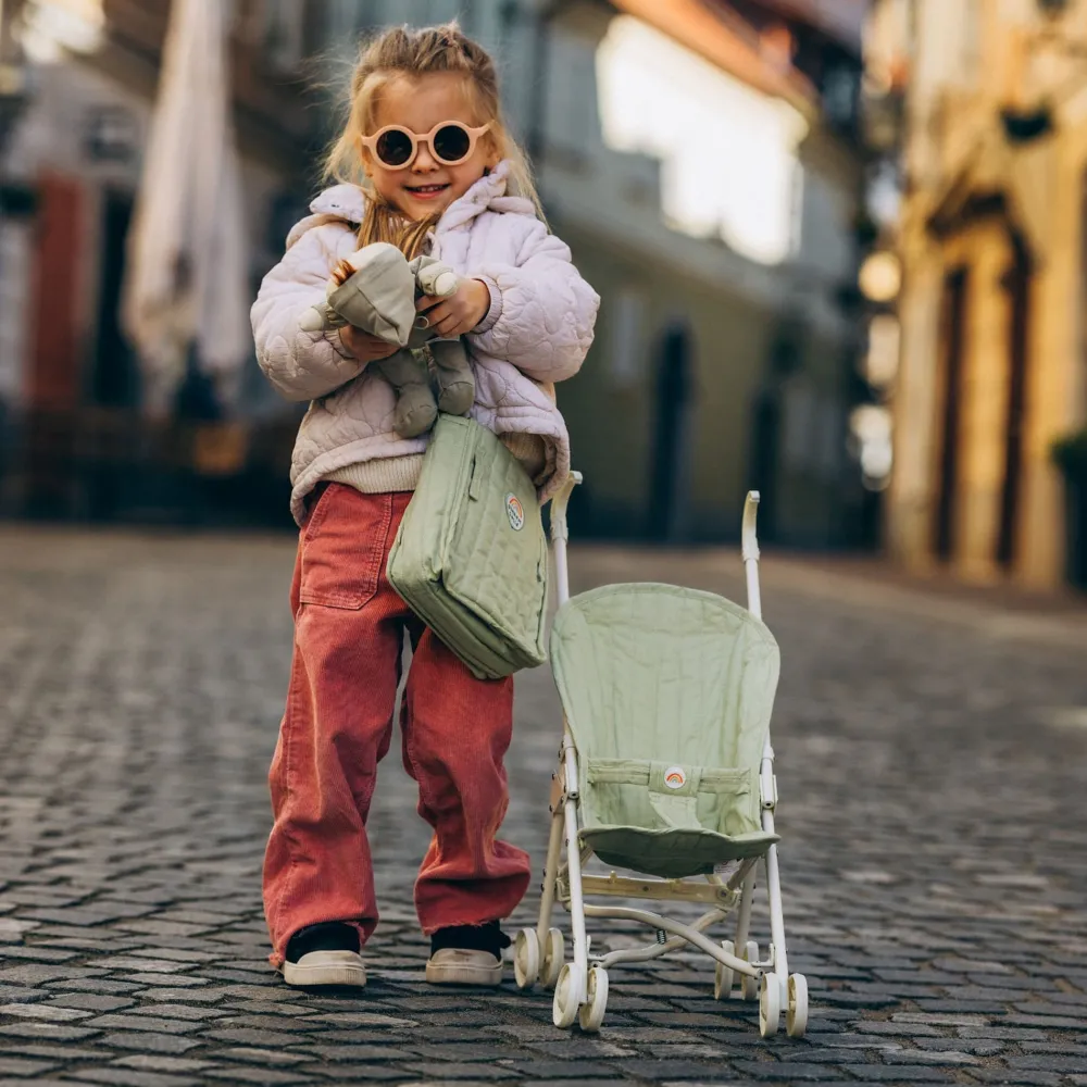 Olli Ella Doll Accessories|On Wheels|Sollie Stroller - Sage